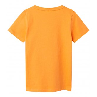 T-shirt Junior Garçon Name It coton avec manches courtes et col rond orange