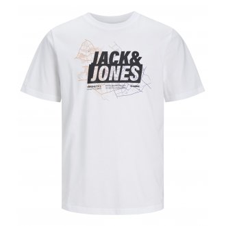 T-shirt Junior Garçon Jack & Jones coton avec manches courtes et col rond blanc