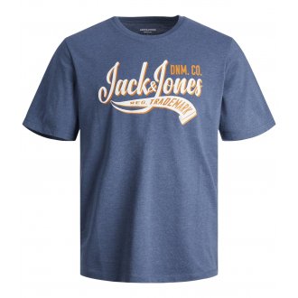 T-shirt Junior Garçon Jack & Jones coton biologique avec manches courtes et col rond bleu