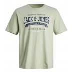 T-shirt Junior Garçon Jack & Jones coton biologique avec manches courtes et col rond vert d'eau