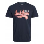 T-shirt Junior Garçon Jack & Jones coton biologique avec manches courtes et col rond marine