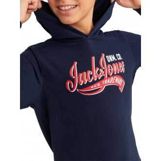 Sweat Junior Garçon Jack & Jones avec manches longues et col à capuche marine