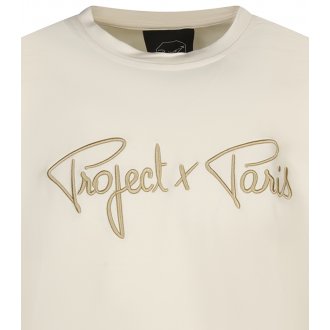 T-shirt Project X avec manches courtes et col rond écru