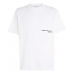 T-shirt à col rond Calvin Klein en coton régénératif blanc