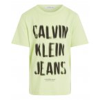 T-shirt à col rond Junior Garçon Calvin Klein en coton régénératif vert