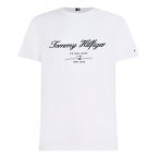 T-shirt Tommy Hilfiger coton régénératif avec manches courtes et col rond blanc