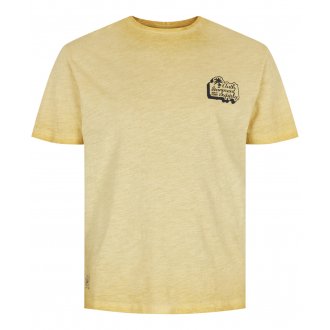 Tee-shirt col rond North 56°4 en coton jaune chiné