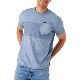 T-shirt Garcia avec manches courtes et col rond ciel chiné