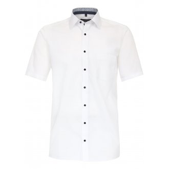 Chemise avec des manches courtes et un col boutonné Casa Moda Grande Taille en coton blanche