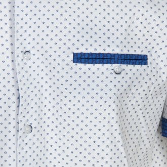 Chemise avec une poche décorative Cap Ten en coton mélangé blanche
