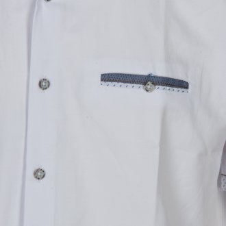 Chemise unie avec une poche décorative Cap Ten en coton blanche