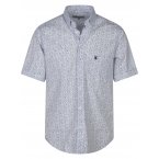 Chemise manches courtes Bande Originale en polyester blanche à petits pois