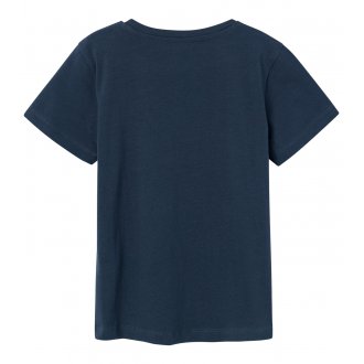 Tee-shirt avec des manches courtes et un col rond Junior Garçon Name It en coton bleu marine