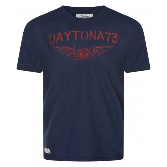 T-shirt Daytona avec manches courtes et col rond marine