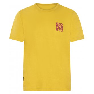 T-shirt manches courtes et col rond Daytona en coton jaune
