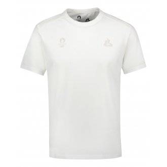 T-shirt Coq Sportif avec manches courtes et col rond écru