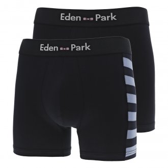 Lot de 2 boxers avec nom de la marque Eden Park en coton nuit