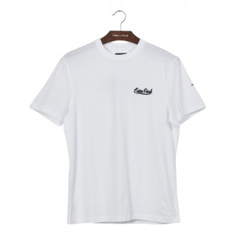 T-shirt Eden Park coton avec manches courtes et col rond blanc