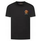 Tee-shirt droit à col rond Timberland en coton noir