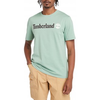 Tee-shirt à col rond Timberland en coton avec des manches courtes vert d'eau