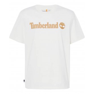 Tee-shirt à coupe droite Timberland en coton avec des manches courtes écru