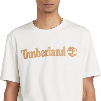 Tee-shirt à coupe droite Timberland en coton avec des manches courtes écru