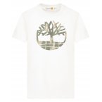 Tee-shirt à col rond Timberland en coton avec des manches courtes écru