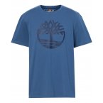 Tee-shirt à col rond Timberland en coton avec des manches courtes bleu marine