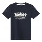 Tee-shirt à col rond Junior Garçon Timberland en coton avec des manches courtes bleu marine