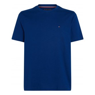 Tee-shirt droit à col rond Tommy Hilfiger en coton biologique bleu marine