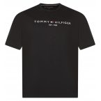 Tee-shirt Tommy Hilfiger Big & Tall Grande Taille coton avec manches courtes et col rond noir