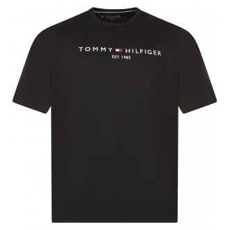 Tee-shirt Tommy Hilfiger Big & Tall Grande Taille coton avec manches courtes et col rond noir