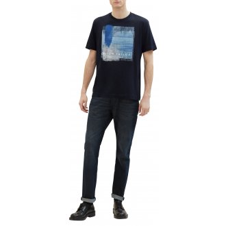 T-shirt Tom Tailor avec manches courtes et col rond marine
