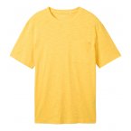T-shirt Tom Tailor coton avec manches courtes et col rond jaune