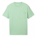 T-shirt Tom Tailor coton avec manches courtes et col rond vert