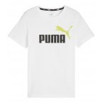 T-shirt Junior Garçon Puma en coton avec manches courtes et col rond blanc