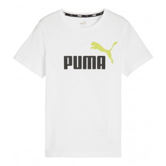 T-shirt Junior Garçon Puma en coton avec manches courtes et col rond blanc