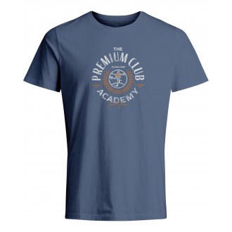 T-shirt Premium coton avec manches courtes et col rond bleu