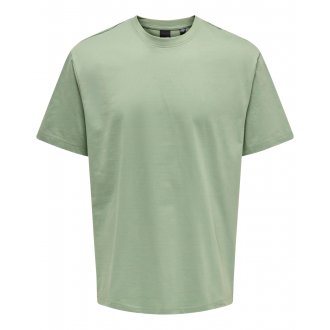 T-shirt col rond Only&Sons en coton biologique avec manches courtes vert