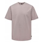 T-shirt col rond Only&Sons en coton biologique avec manches courtes lilas