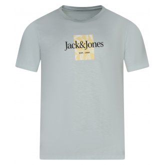 Tee-shirt avec un col rond Jack & Jones Grande Taille en coton vert d'eau