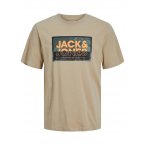 T-shirt Jack & Jones + coton avec manches courtes et col rond beige