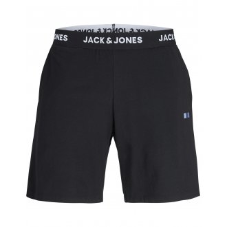 Pyjama court Jack & Jones coton avec manches courtes et col rond noir