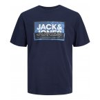 T-shirt Junior Garçon Jack & Jones coton avec manches courtes et col rond marine