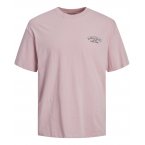 T-shirt Jack & Jones coton avec manches courtes et col rond rose