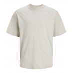 T-shirt Jack & Jones coton avec manches courtes et col rond beige