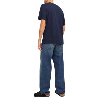 T-shirt Jack & Jones coton avec manches courtes et col rond marine
