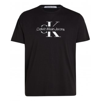 Tee-shirt droit à col rond Calvin Klein Big & Tall en coton noir