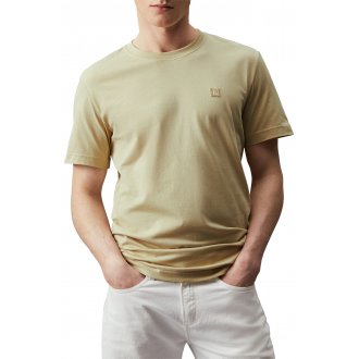 Tee-shirt droit à col rond Calvin Klein en coton tilleul