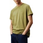 Tee-shirt droit à col rond Calvin Klein en coton kaki